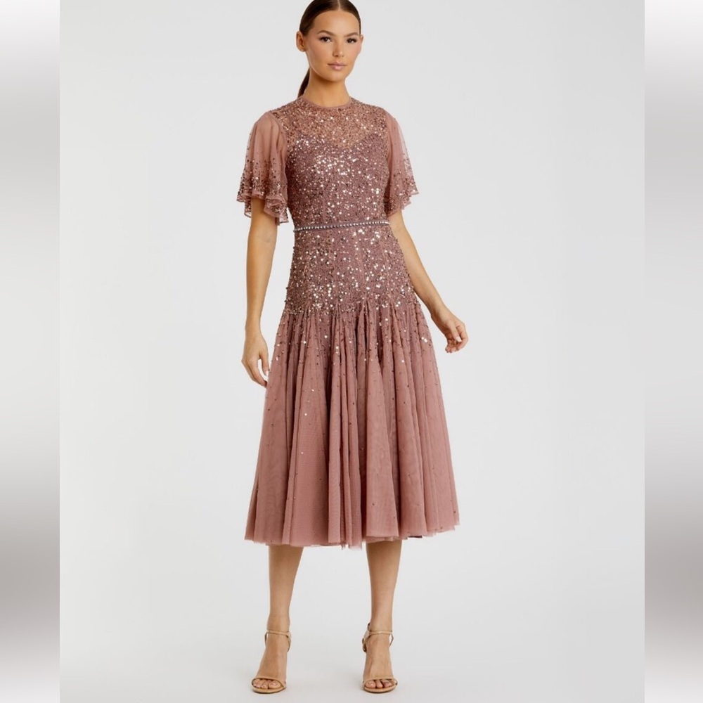 NWT MAC DUGGAL BEADED TLENGTH A LINE FORMAL SPECIAL OCCASION DRESS‎ PINK 93655
